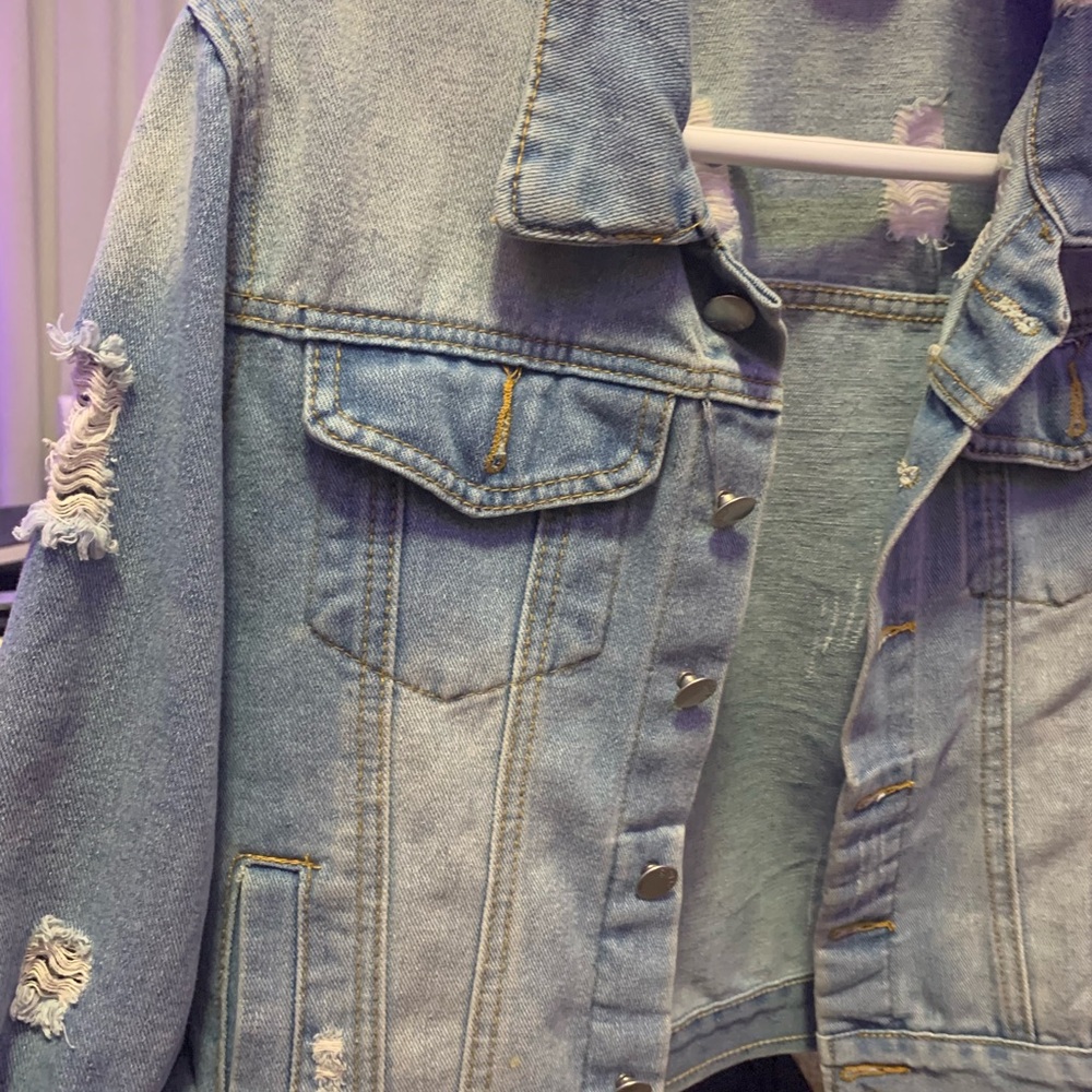 Distressed Denim Jacket - image 2